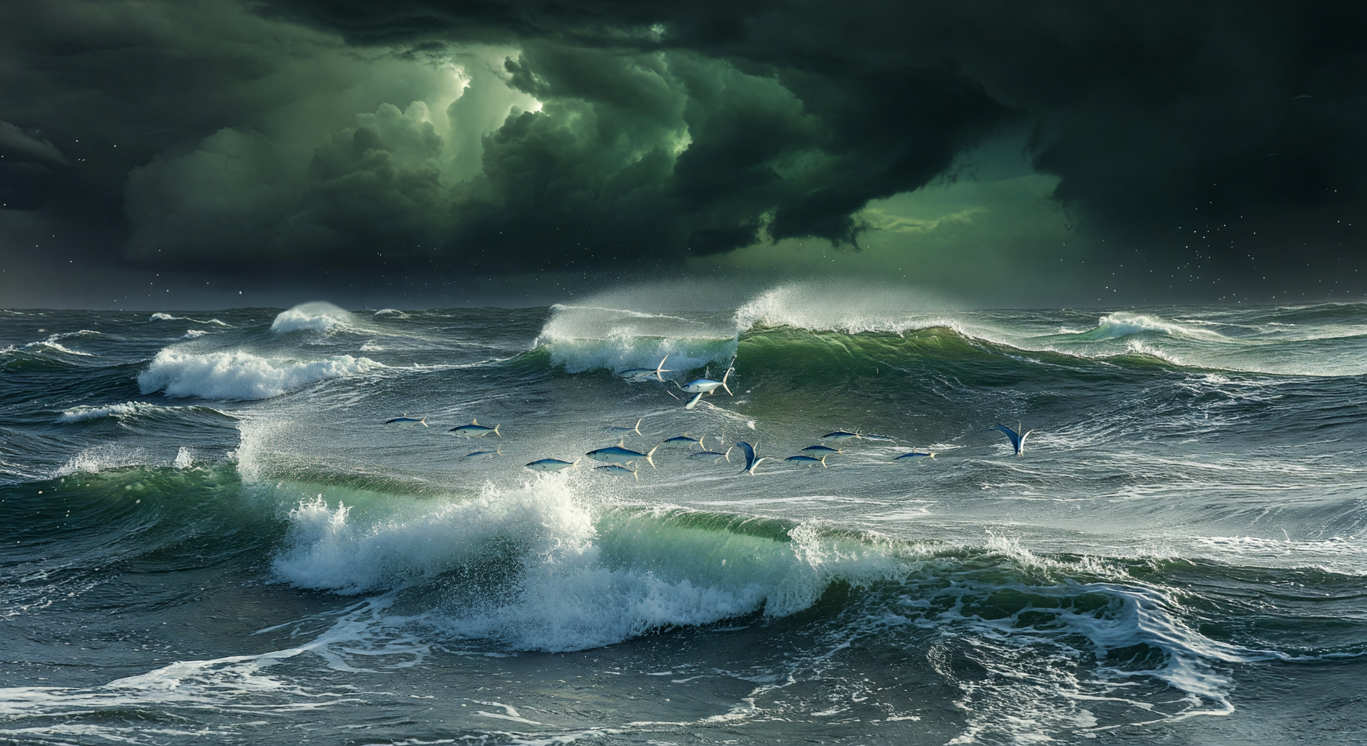 Flying Fish in Squall