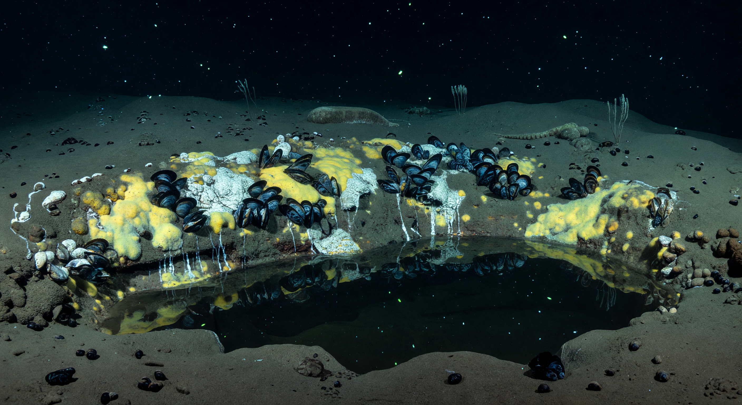 Falaise aux moules sulfureuses