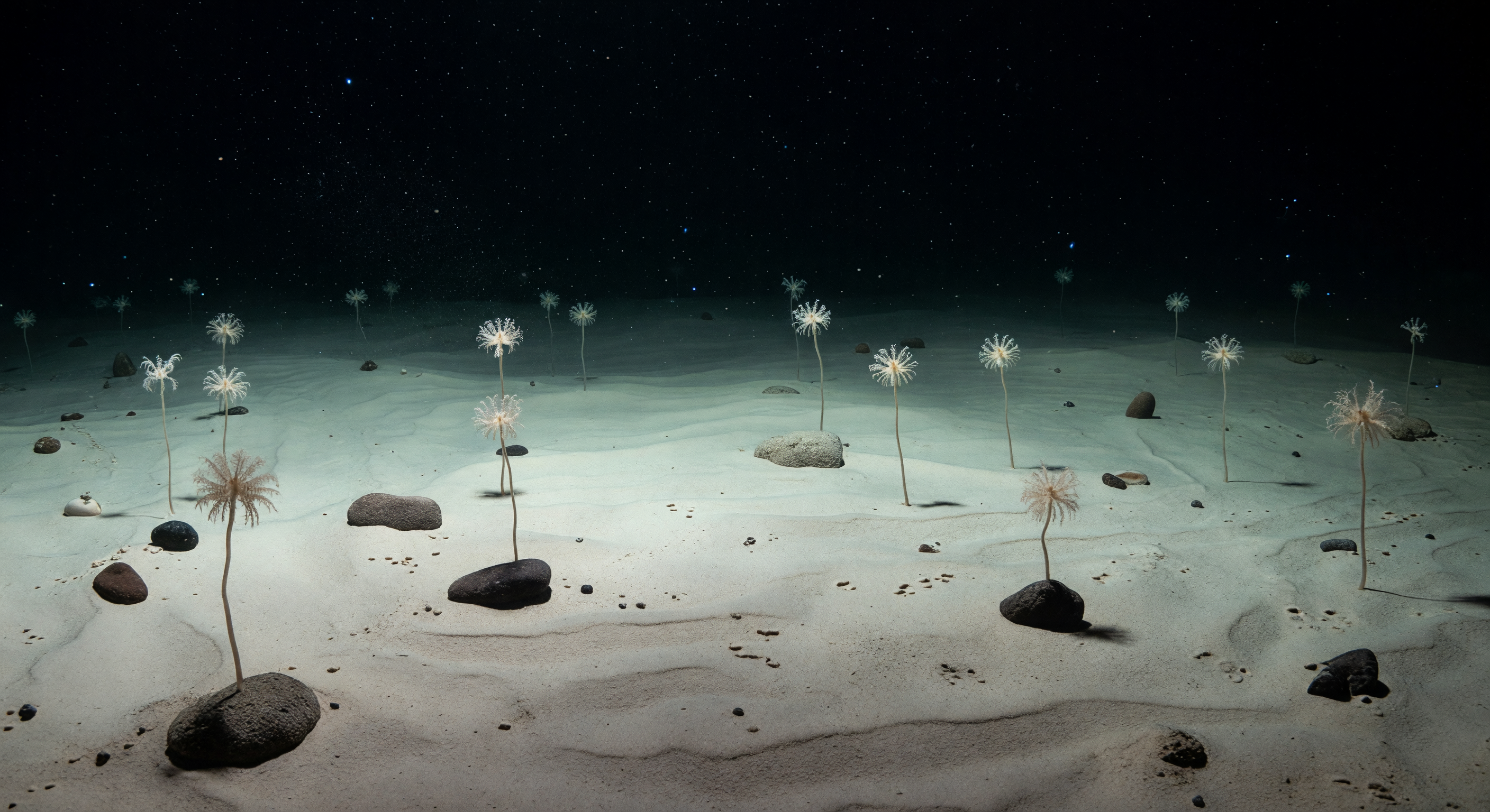 Crinoïden Op Drijfstenen